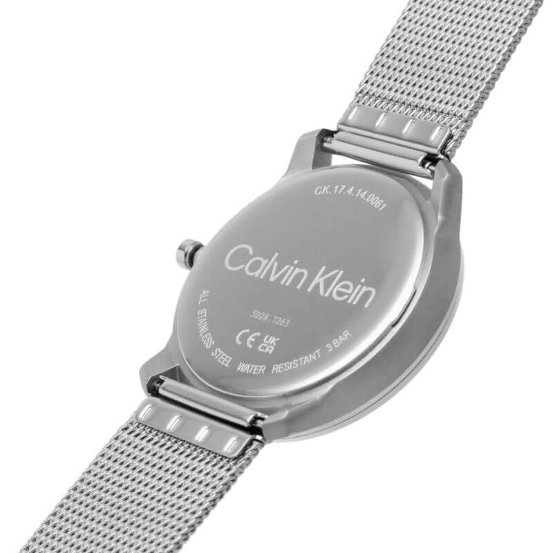 Iconic White & Silver CK Dial & Mesh Strap Watch