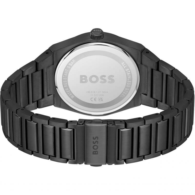 Steer Black SS Bracelet Black Dial Gents Watch