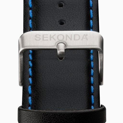 Velocity Chronograph Blue Dial & SS Case With Black Leather Strap Men's Watch