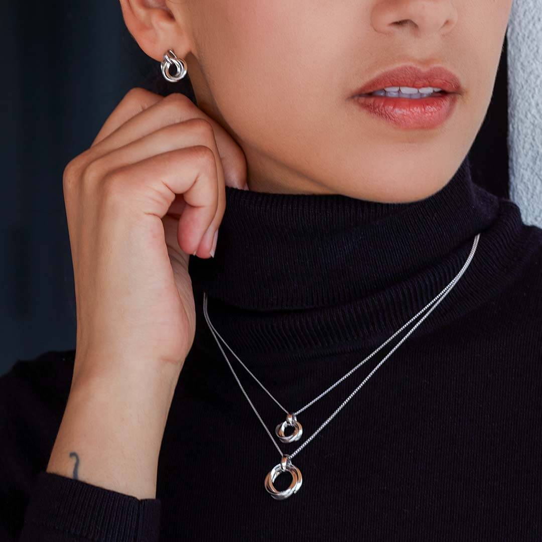 Bevel Trilogy Stud Drop Earrings