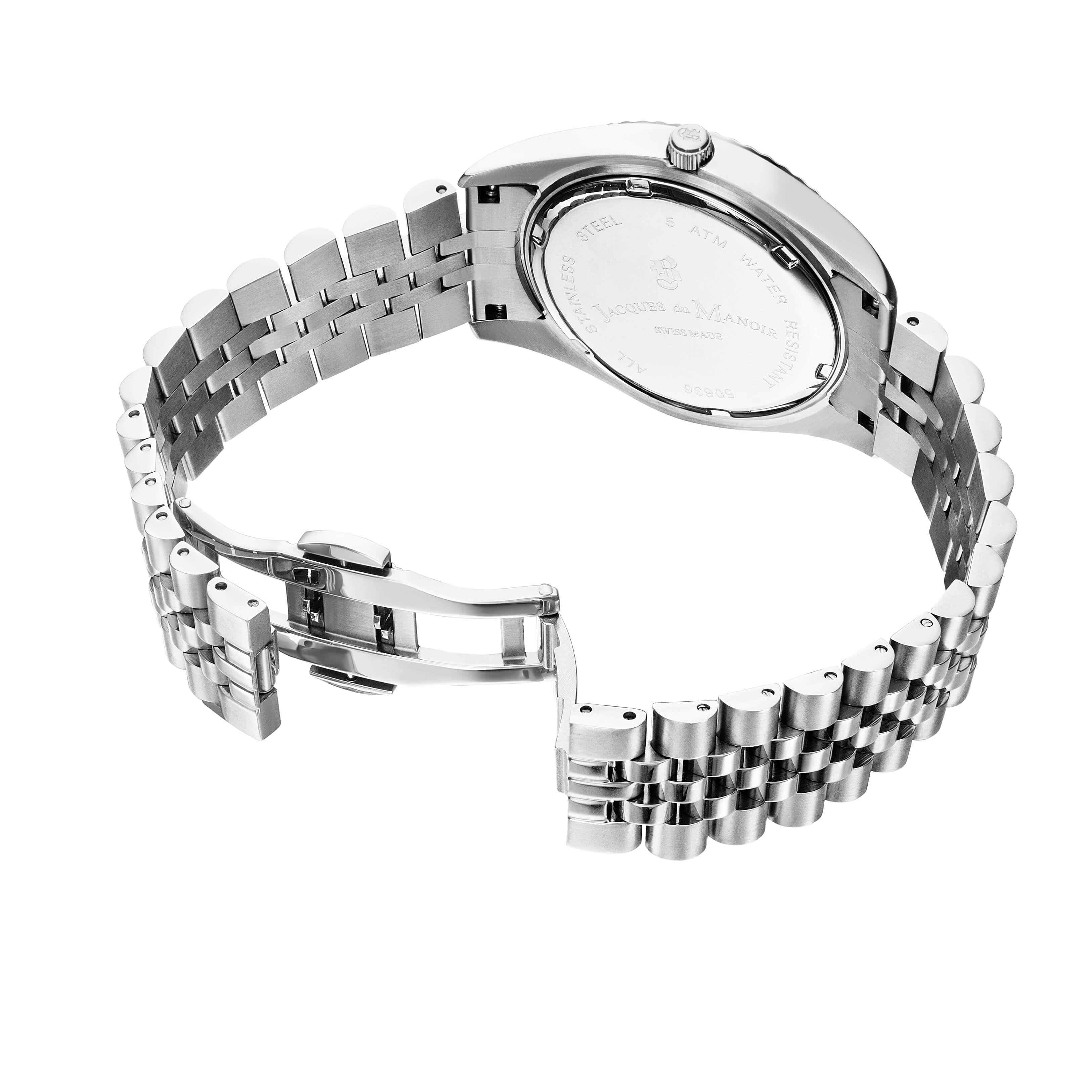 INSPIRATION BUSINESS Dark Grey Dial With Silver Bracelet Strap Unisex Watch
