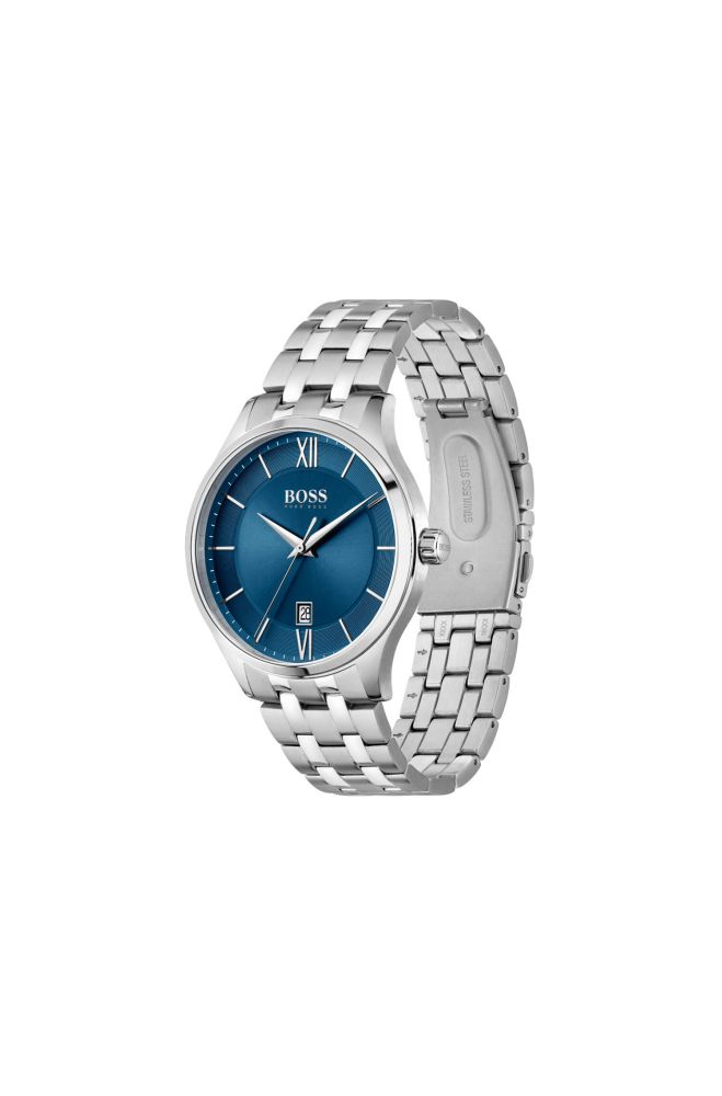 Elite Stainless Steel Blue Dial & Bracelet Strap Gents Watch