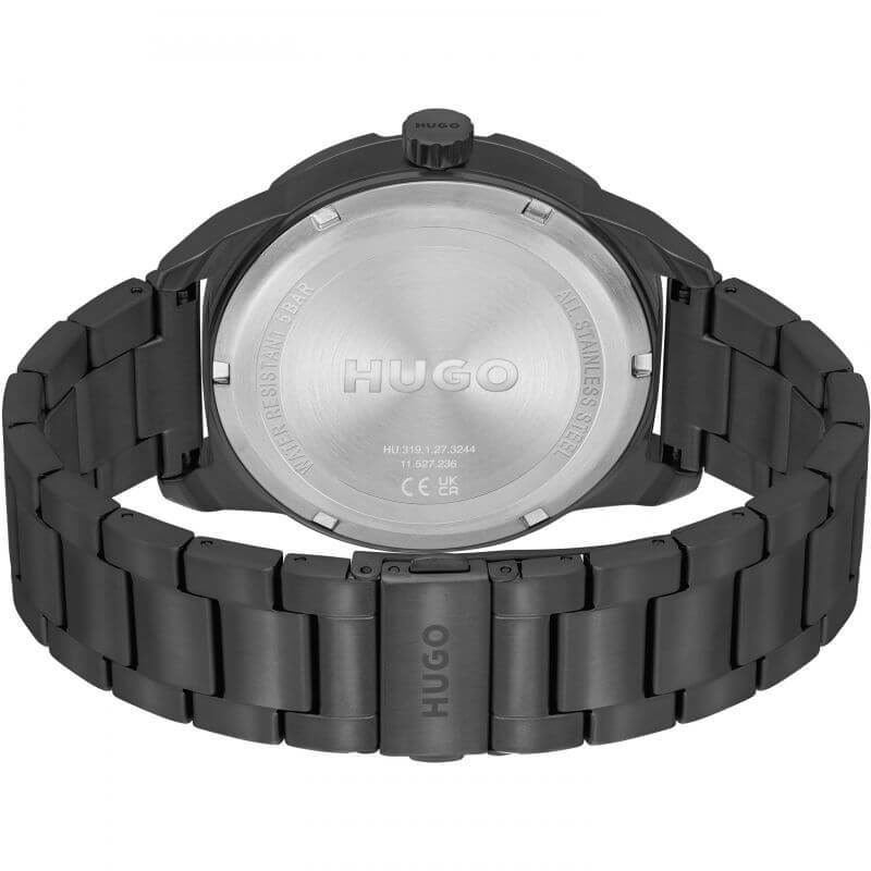 #GRIP Black Dial Black IP Bracelet Strap Gents Watch