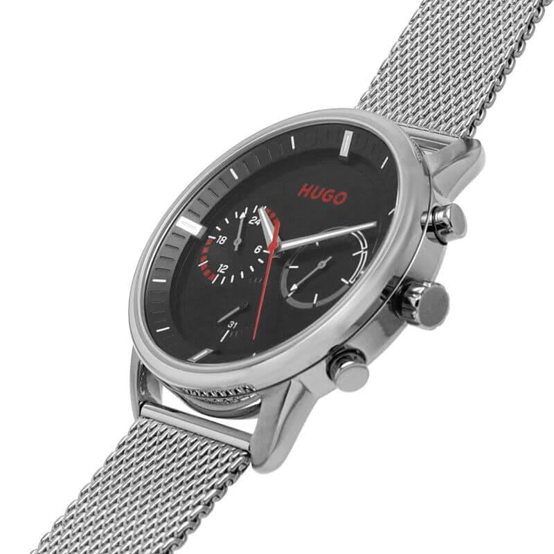 ADVISE Black Dial Steel Mesh Strap Gents Watch