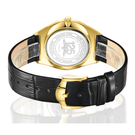 Gents Leather Strap Gold Plate