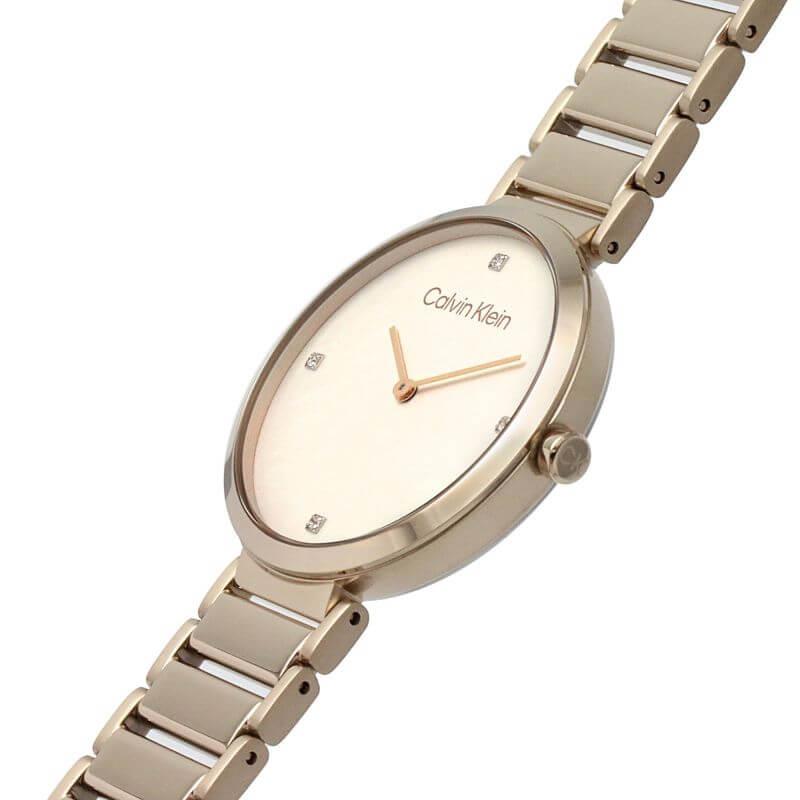 Minimalistic T-Bar 36mm White Dial Rose Gold Ladies Watch