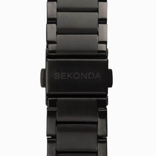 Gun Metal Case with Black Dial & Stainless Steel Bracelet Men's Watch