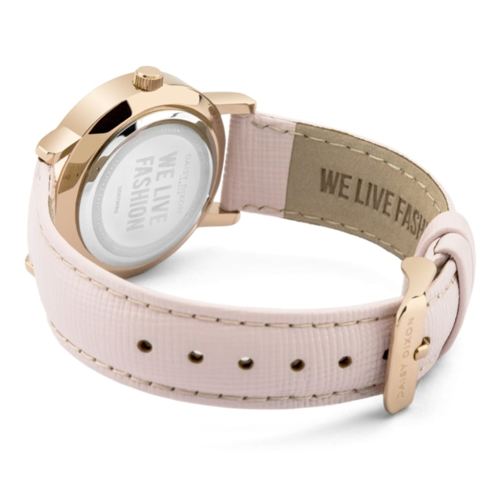 Blaire Slogan Statement Dial With Pink Saffiano Strap Ladies Watch