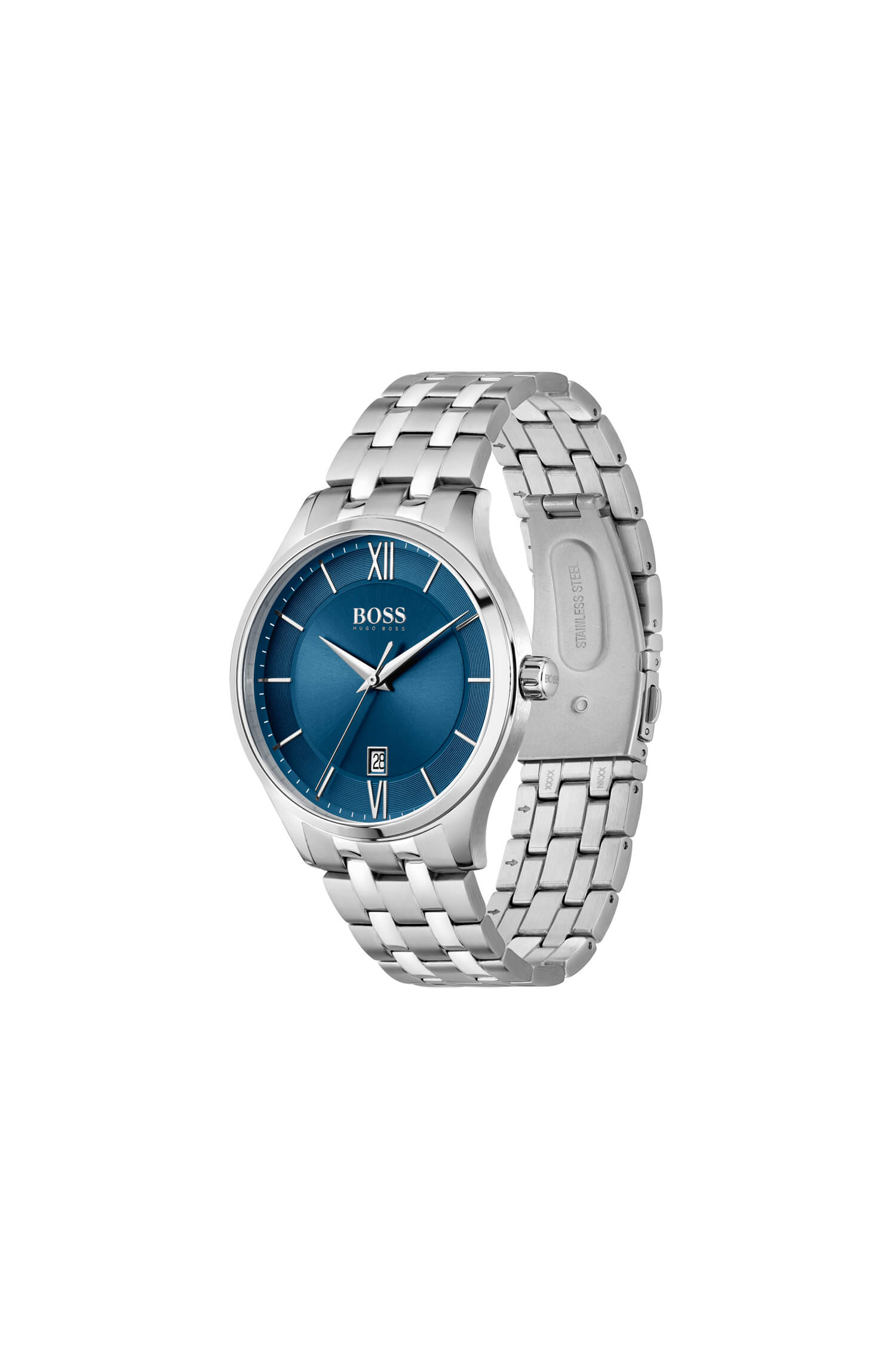 Elite Stainless Steel Blue Dial & Bracelet Strap Gents Watch