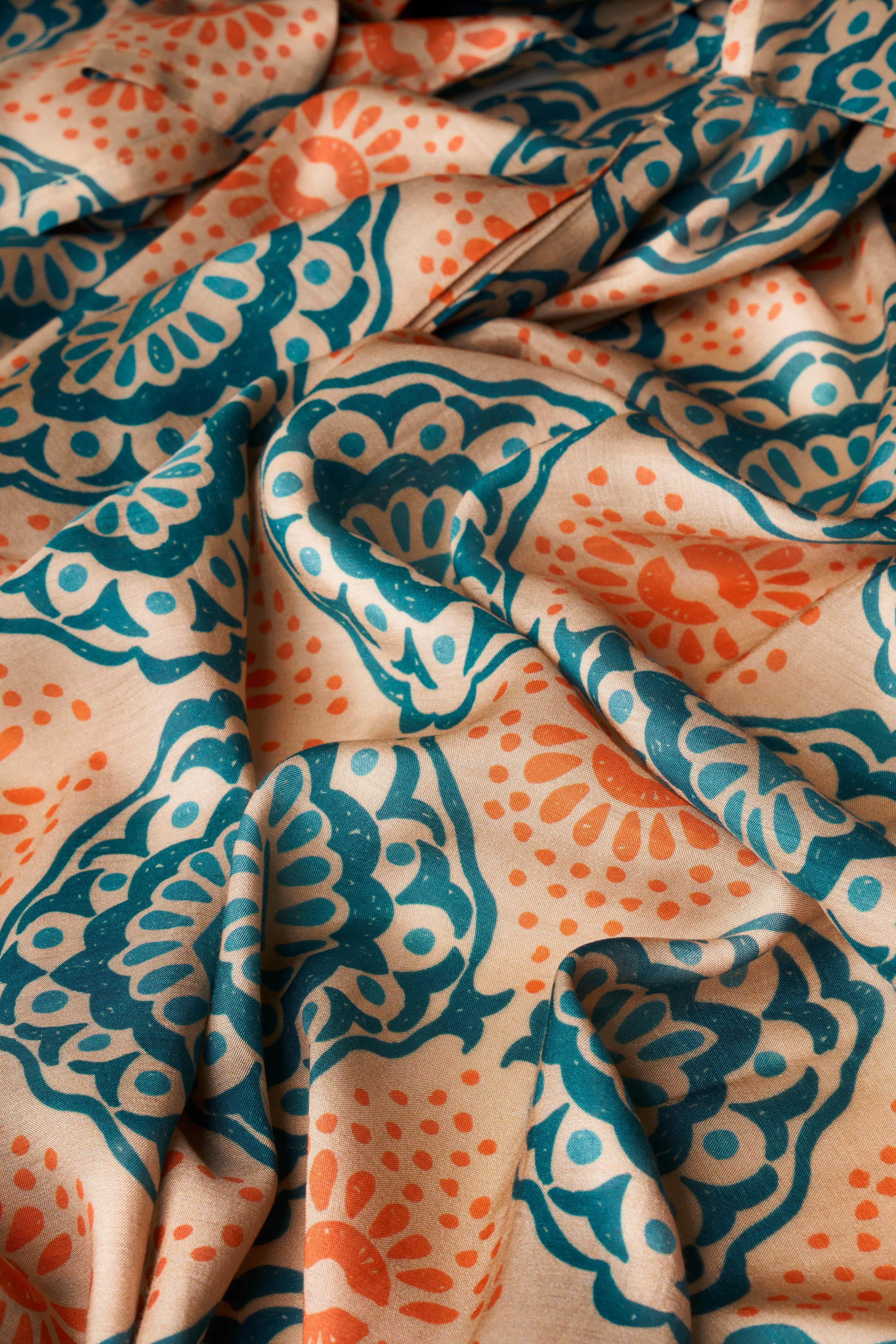 Cream Batik Kimono Gown