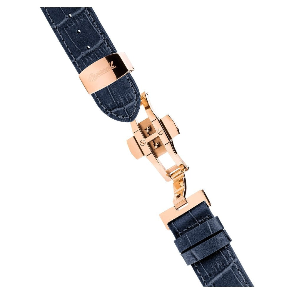 Mens The Michigan Automatic Watch with Blue Dial and Blue Leather Strap