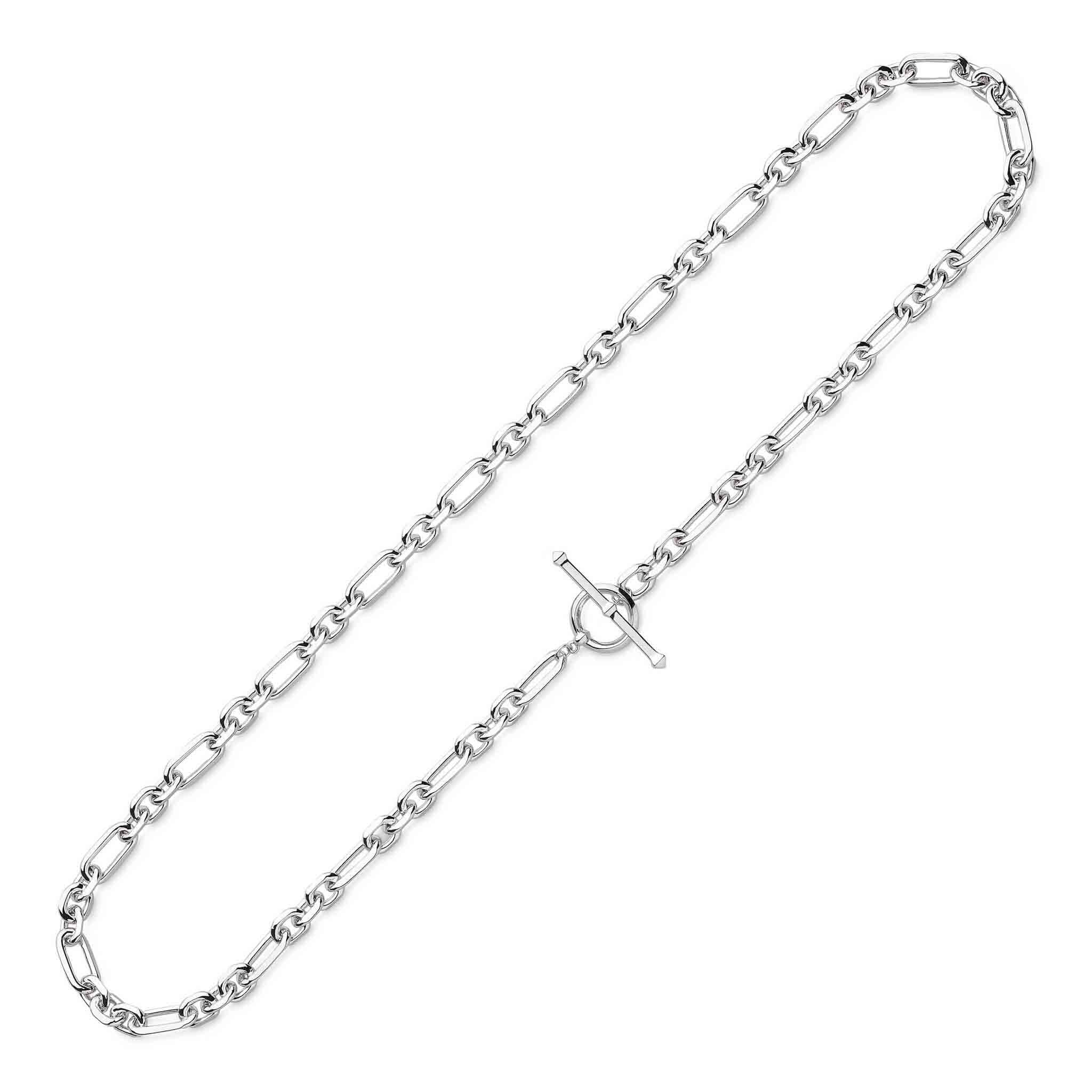 Revival Figaro Chain Link T-Bar Necklace (H)