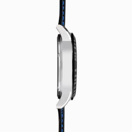 Velocity Chronograph Blue Dial & SS Case With Black Leather Strap Men's Watch