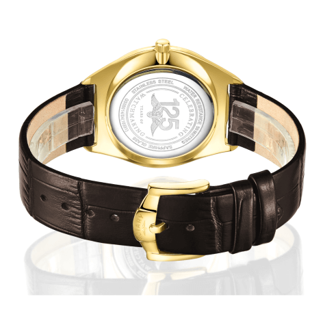 Gents Leather Strap Gold Plate