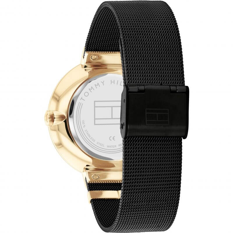 Lidia Black Dial Black Mesh Bracelet Ladies Watch