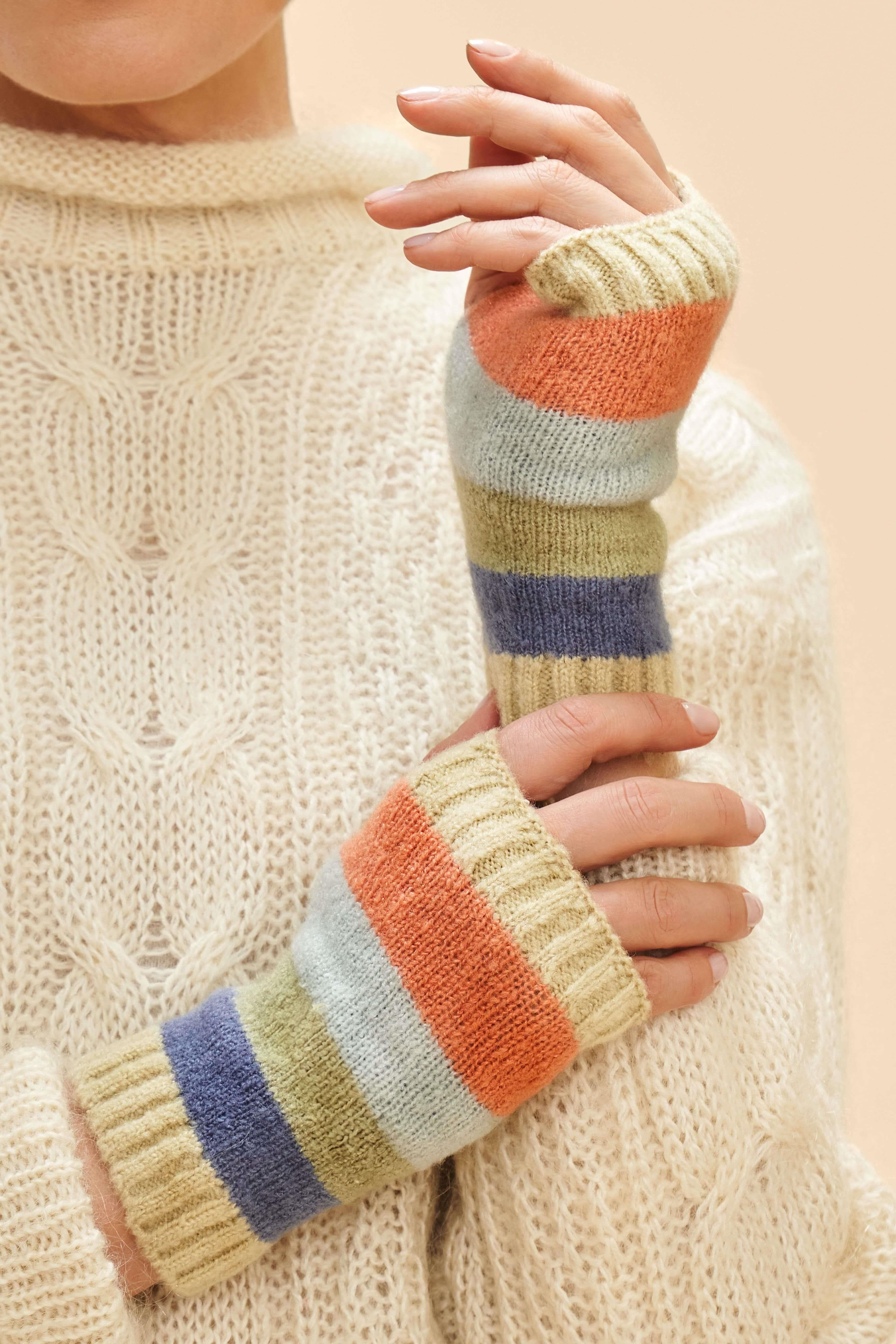 Ladies Lilia Wrist Warmers - Pastel Mix