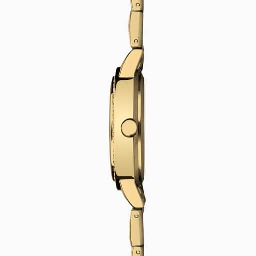 Charlotte Black Dial With Gold Plated Case & Bracelet Strap Ladies Watch