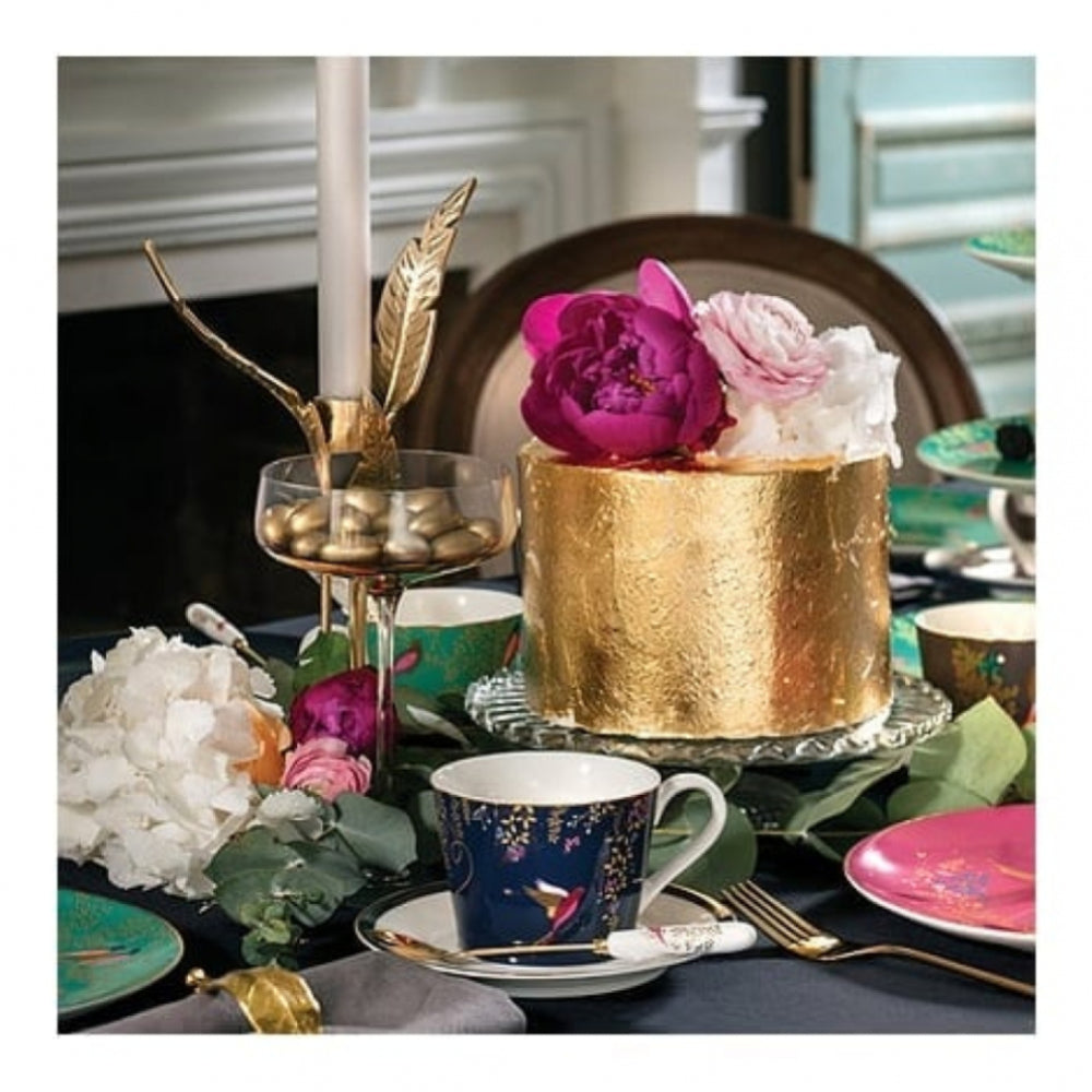 The Chelsea Collection Navy Hummingbird Tea Cup & Saucer