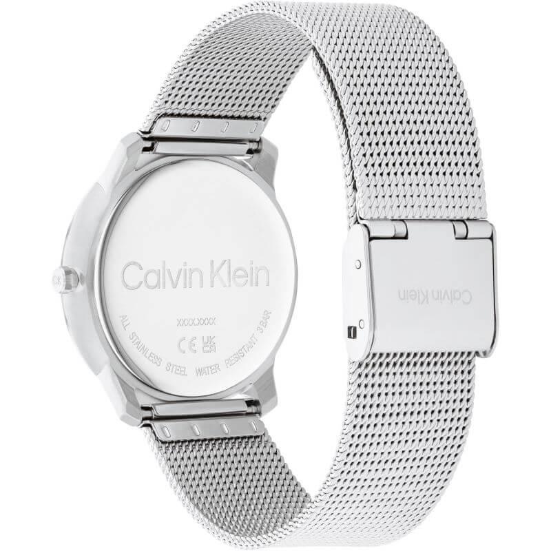 Iconic White & Silver CK Dial & Mesh Strap Watch