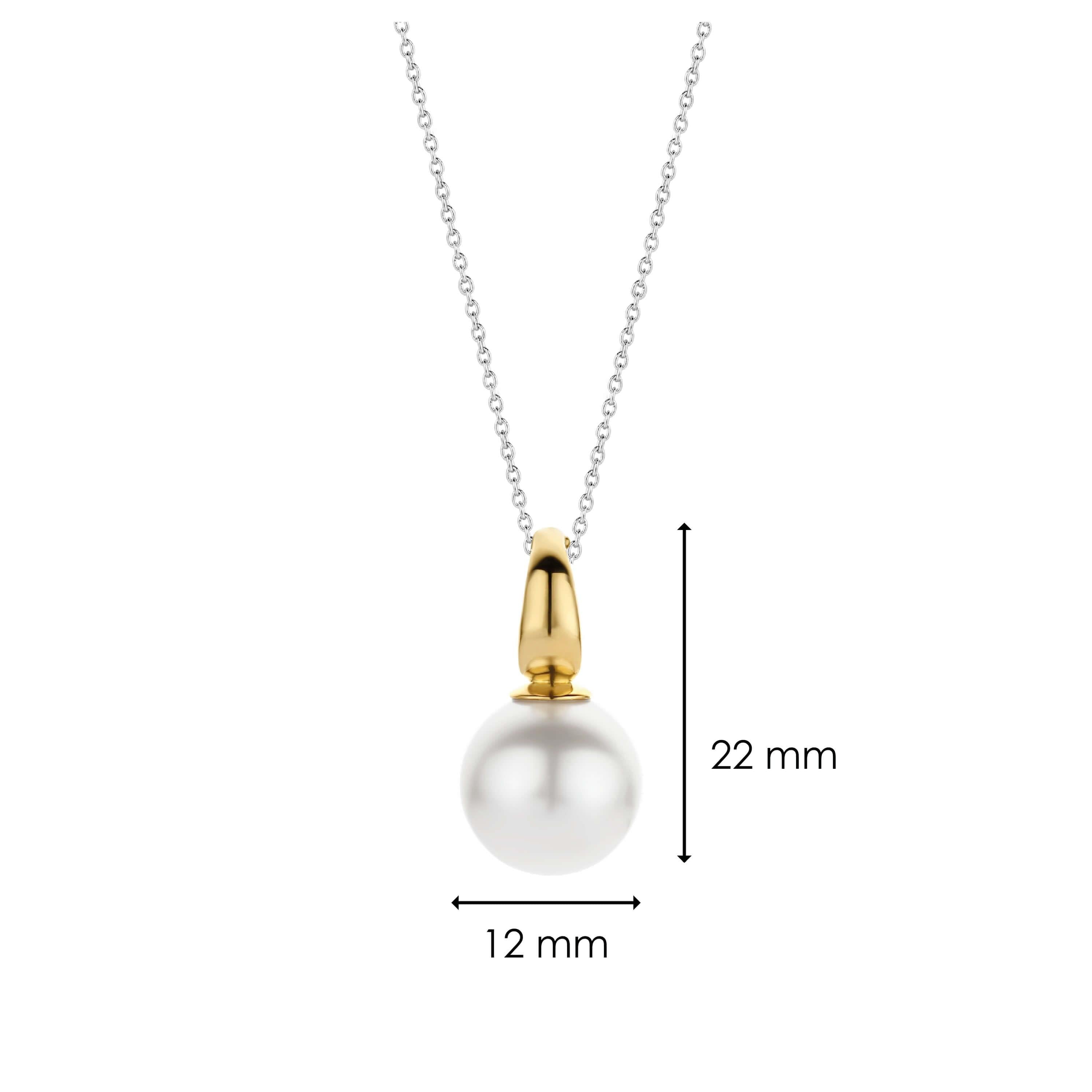 White Pearl Pendant & Silver Chain Necklace