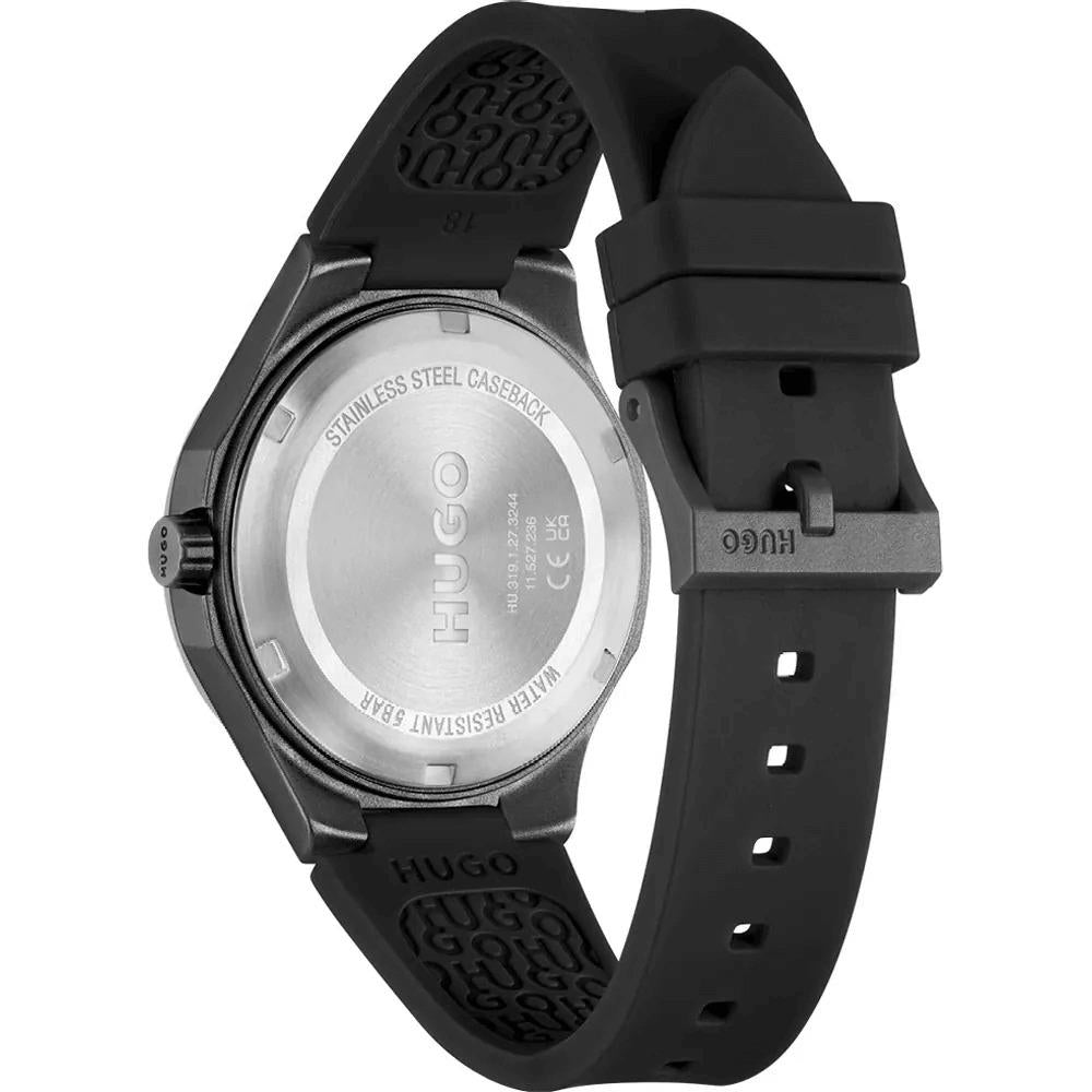 #LIT Black Dial With Black Silicone Strap Mens Watch