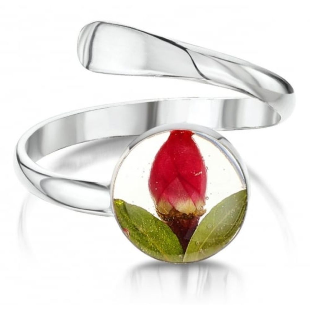 Silver Ring (Adjustable) - Rose - Round