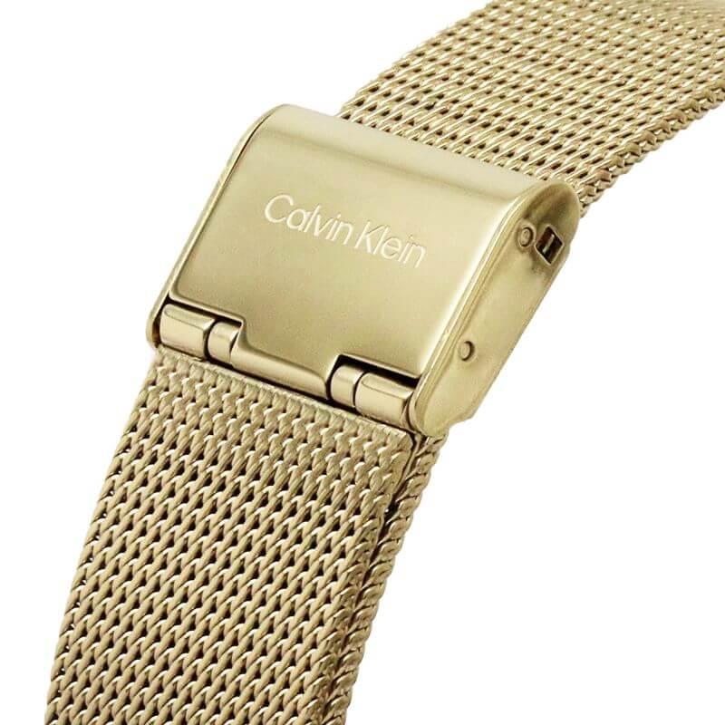 Multifunction Gold Plated Day and Date Steel Mesh Bracelet Strap Watch