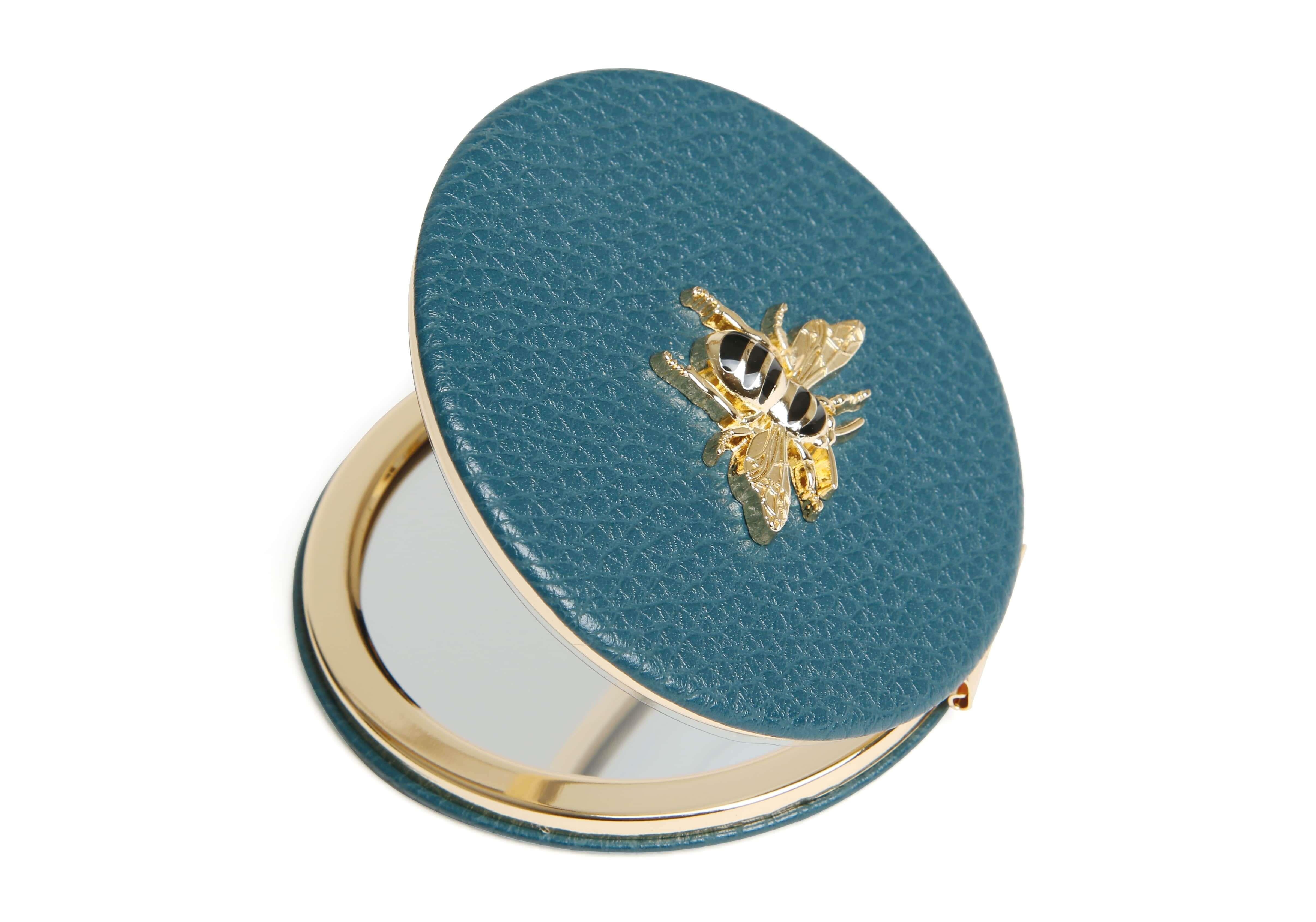 Round Mirror Compact In Teal