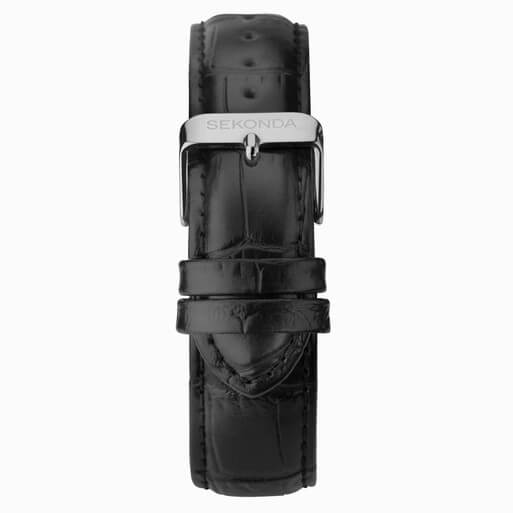 Velocity Chronograph Black Dial & Black Leather Strap Men's Watch
