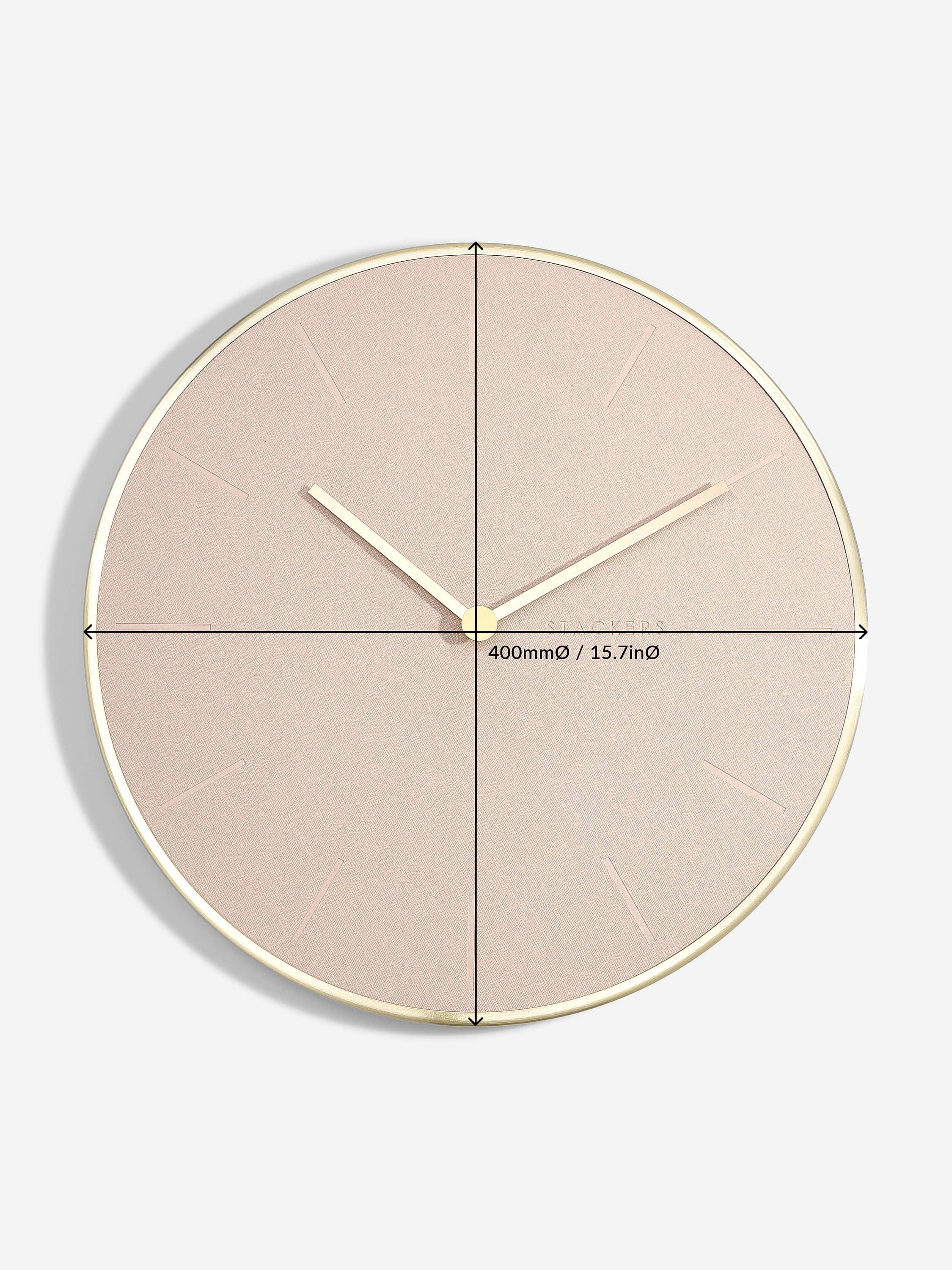 Blush & Brushed Gold PU Wall Clock