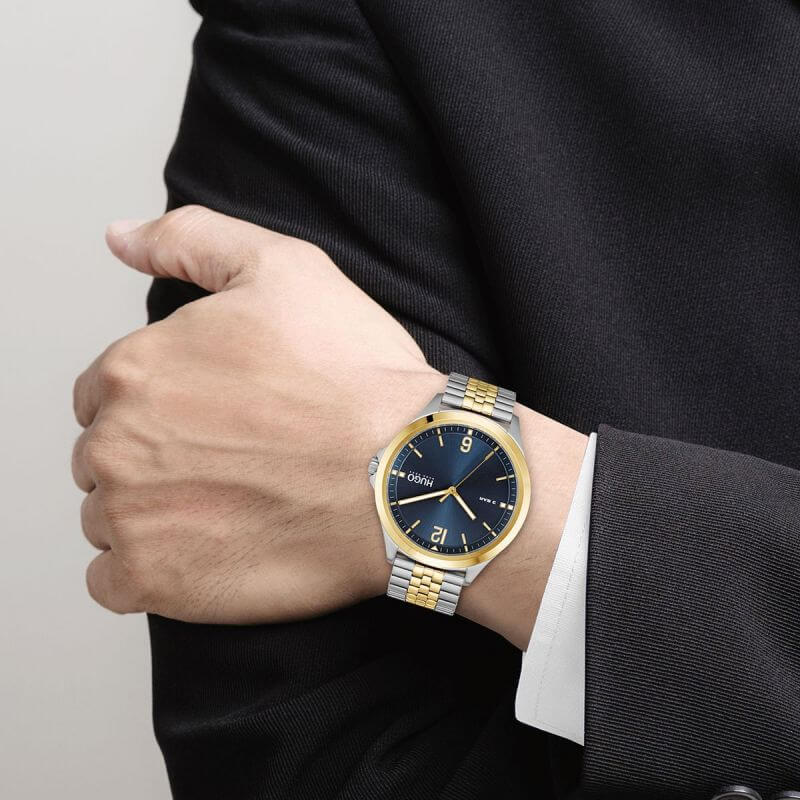#Suit Blue Dial Two Tone Bracelet Gents Watch