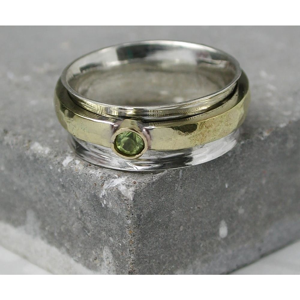 Peridot Silver Spinning Ring