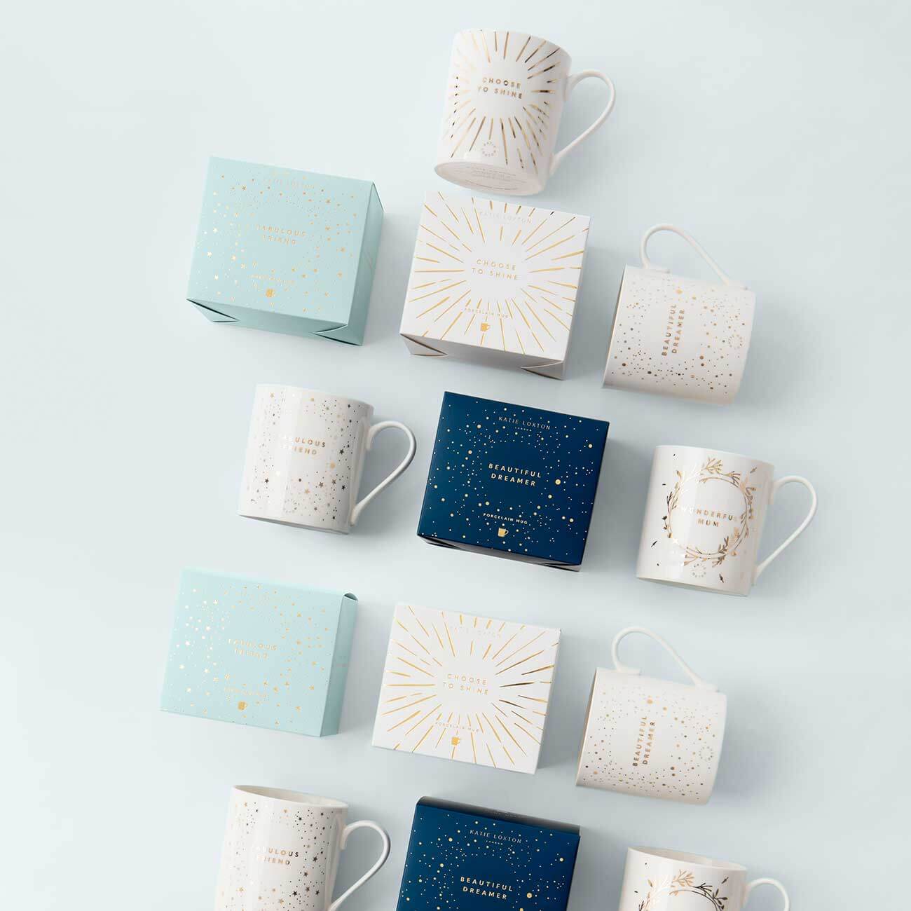 Porcelain Mug | Beautiful Dreamer | White and Gold