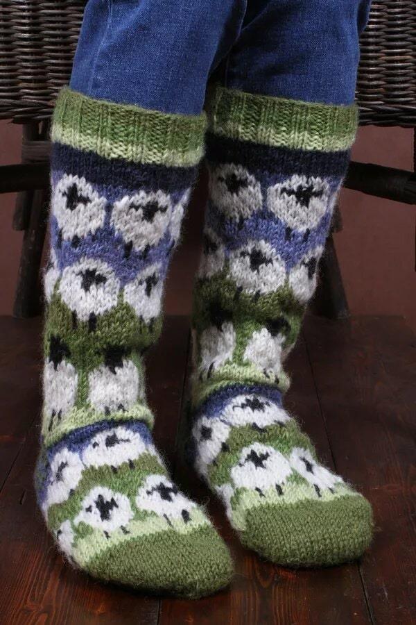 Flock Of Sheep Long Socks