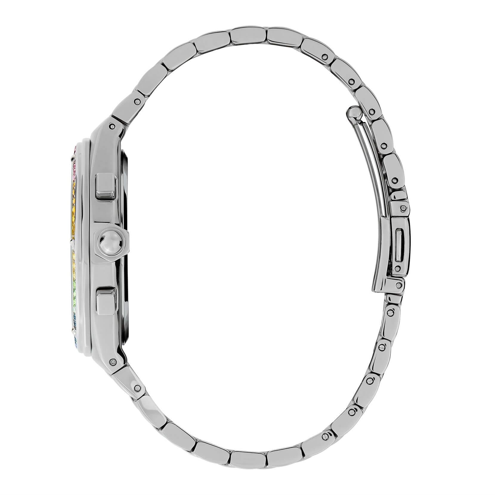 Hexa Multi-Function Rainbow & Silver Bracelet Watch