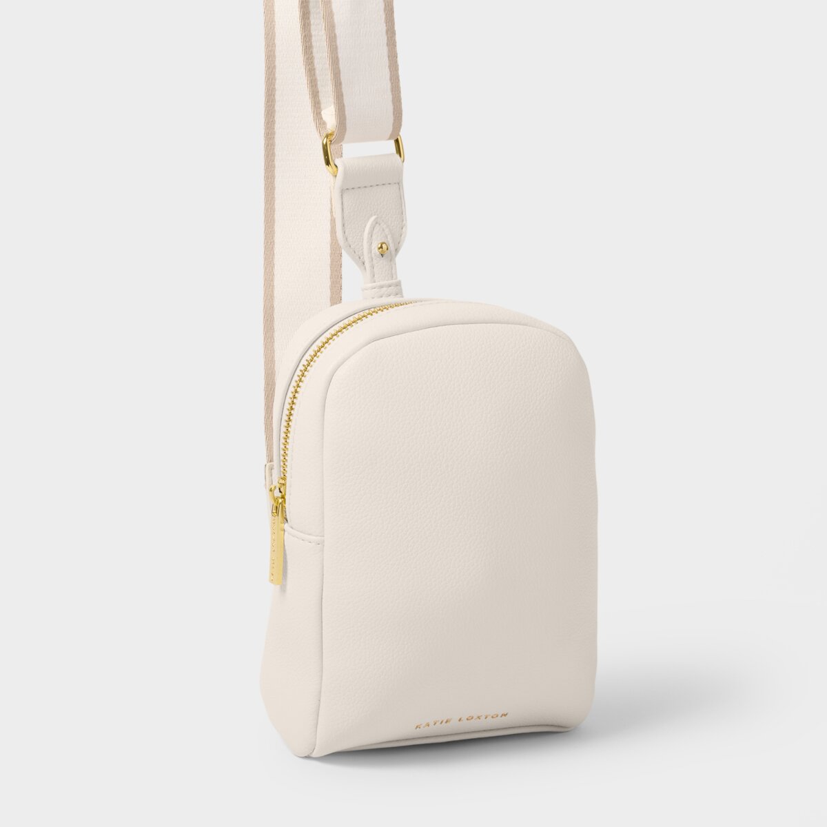 Kaite Canvas Strap Sling Bag In Off White
