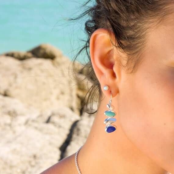 Origins Turquoise Lapis Pebbles Earrings