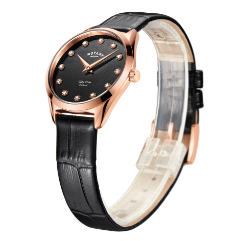 Ladies Leather Rose Gold Watch