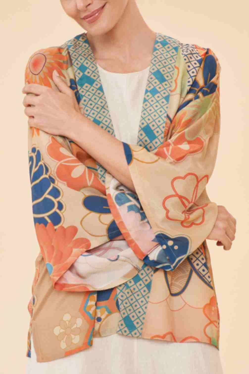 70s Kaleidoscope Floral Jacket - Coconut