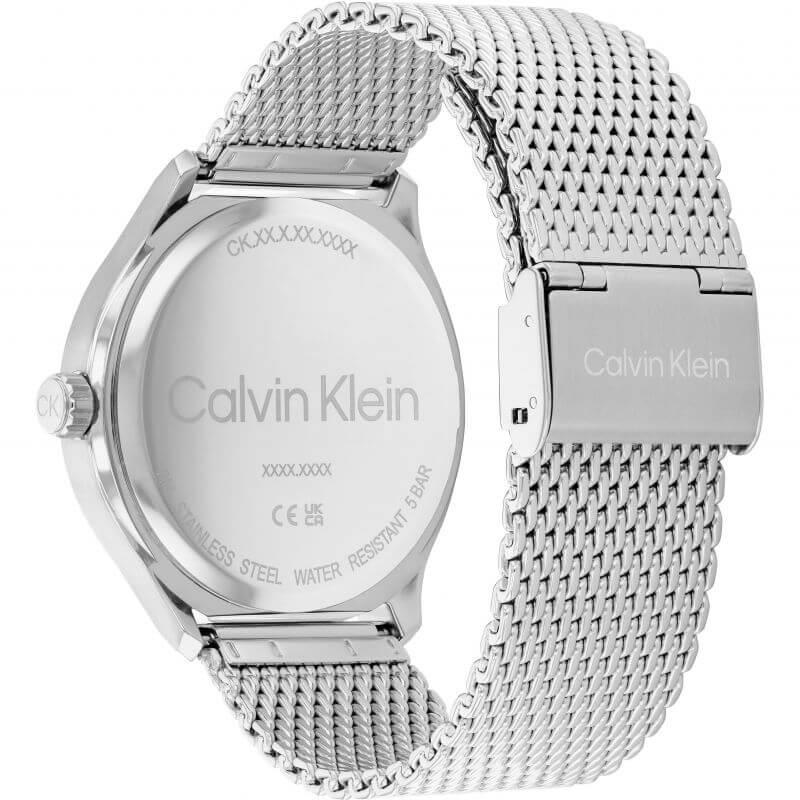 Stainless Steel Grey Dial With Mesh Strap Watch