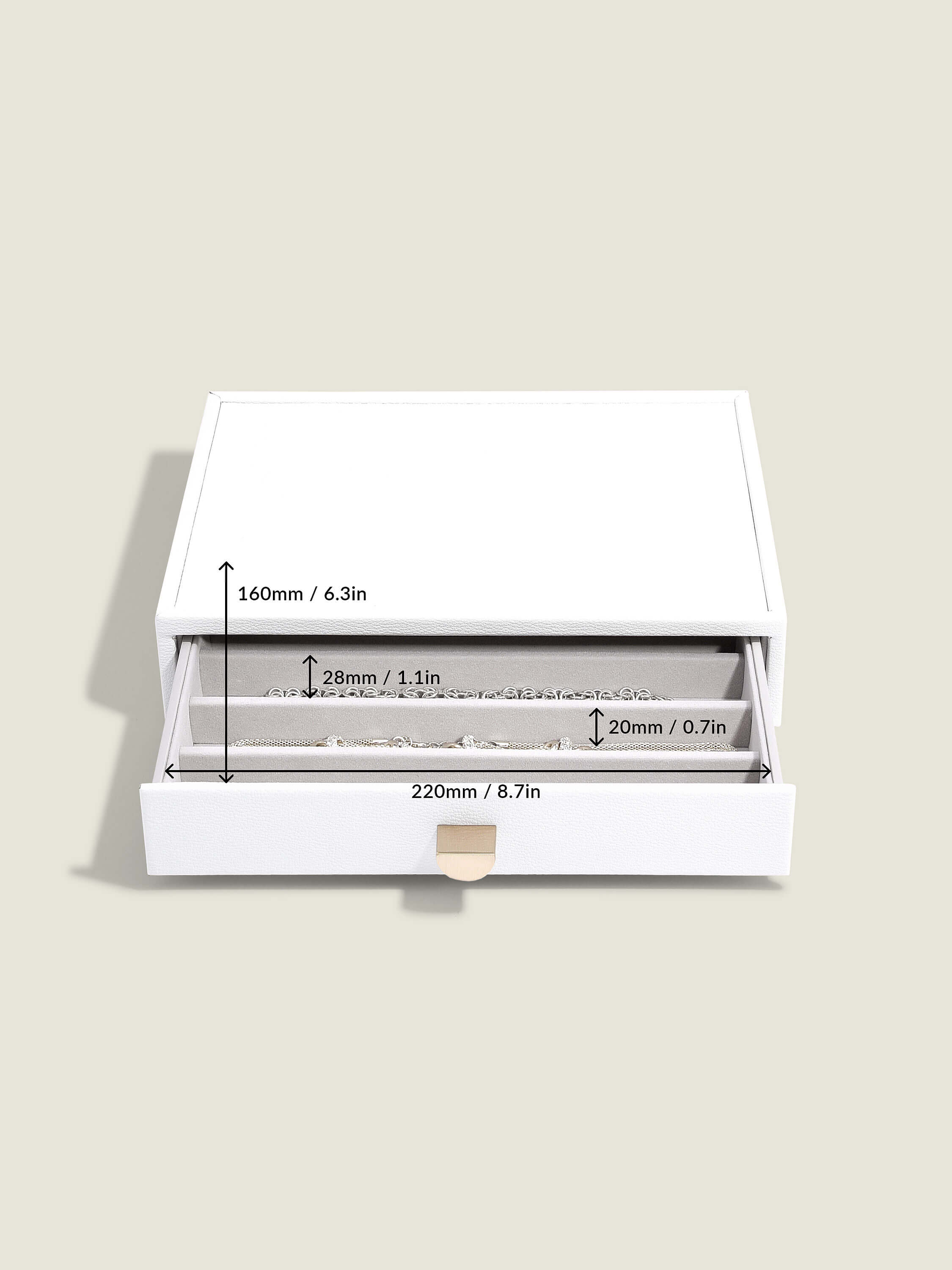 Pebble White Classic Drawer Set Of 4