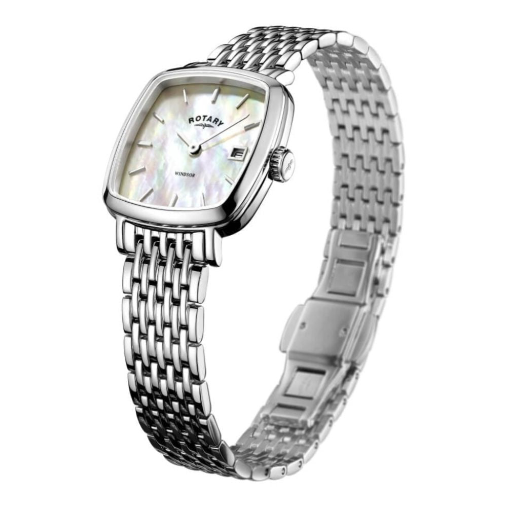 Chrome Square Windsor Bracelet Watch