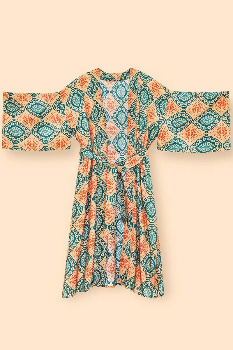 Cream Batik Kimono Gown