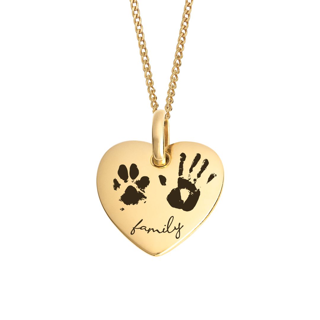 Heart Tag YG Plated Pendant Necklace
