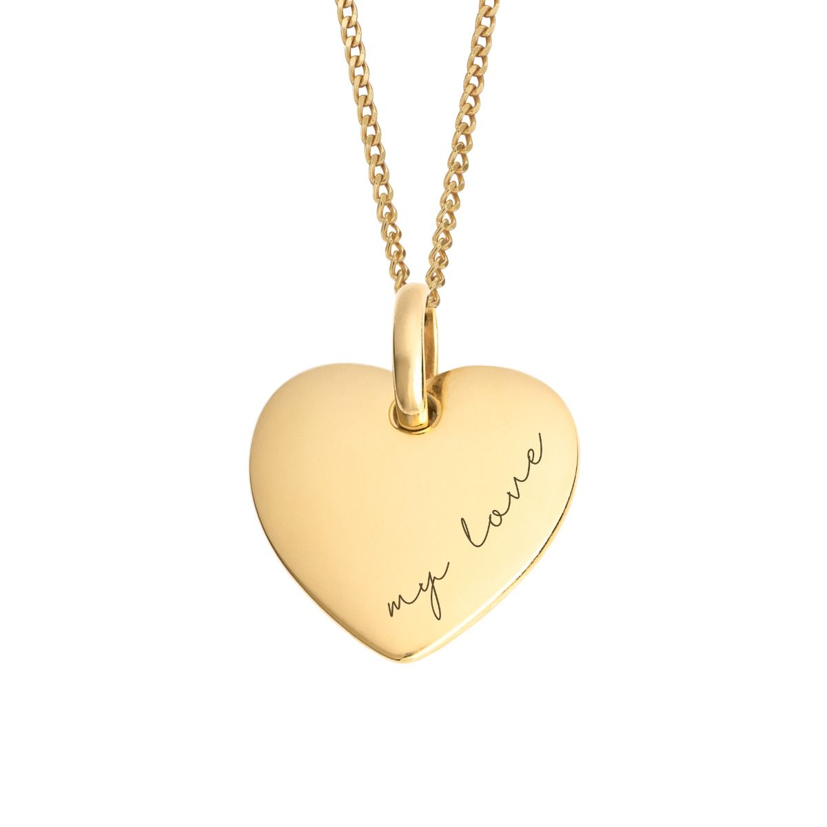 Heart Tag YG Plated Pendant Necklace