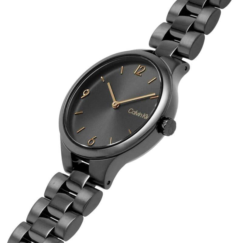 Linked Grey Sunray Dial Black PVD Bracelet Strap Ladies Watch