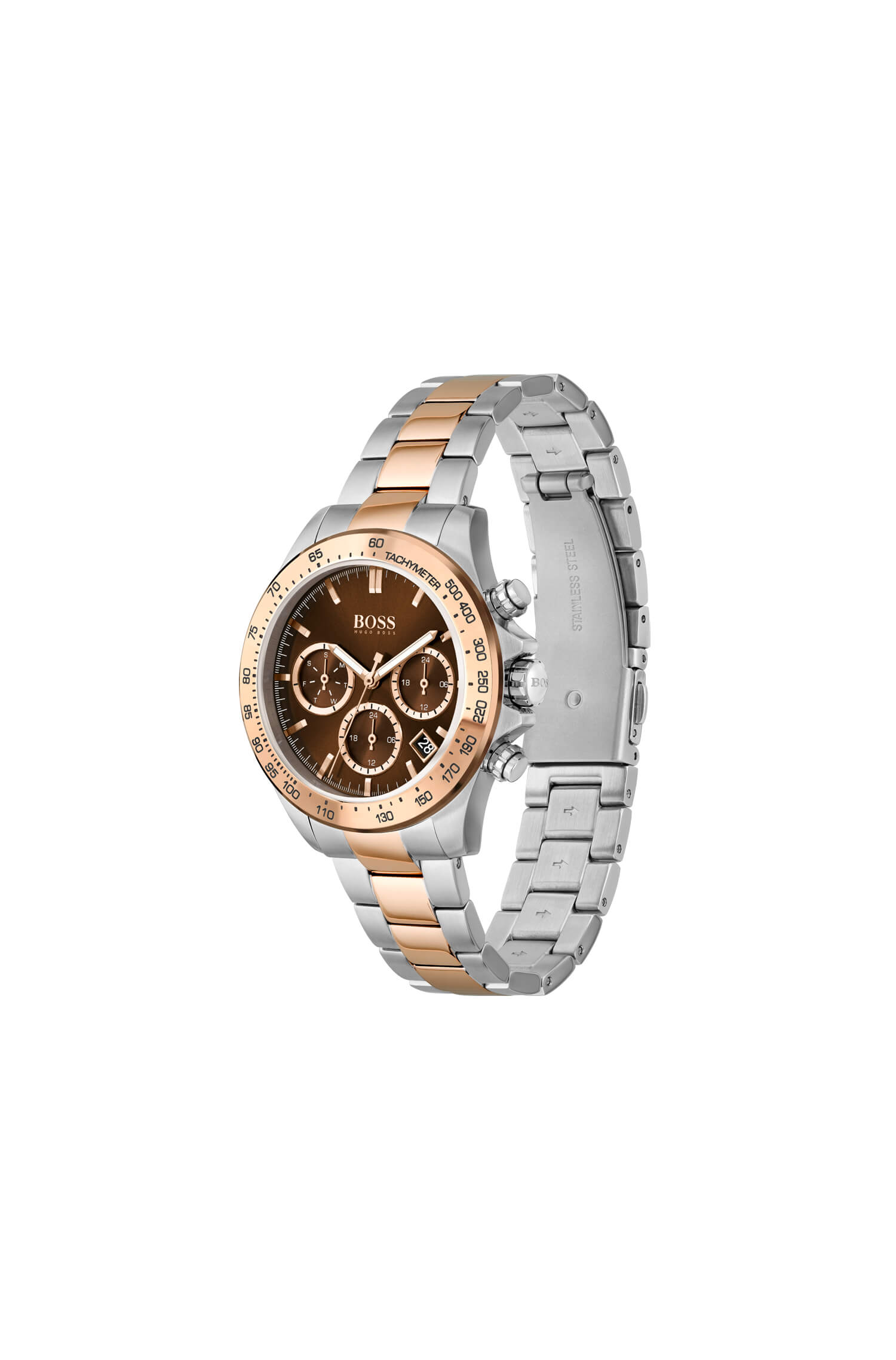 Novia Two Tone Rose Gold, Brown Chronograph Dial Ladies Watch