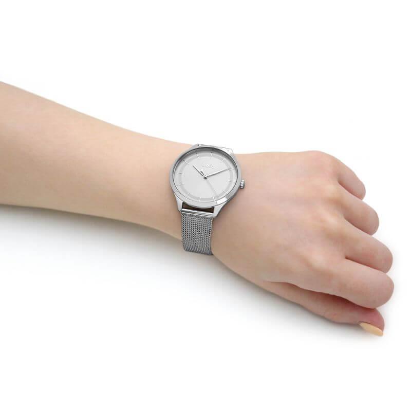 Pura Silver Dial Steel Mesh Bracelet Ladies Watch