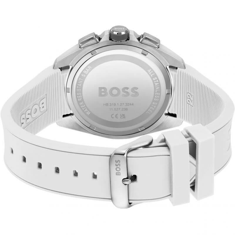 Volane Grey Chronograph Dial White Rubber Strap Gents Watch