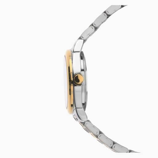 Two Tone Case & SS Bracelet with Silver White Dial